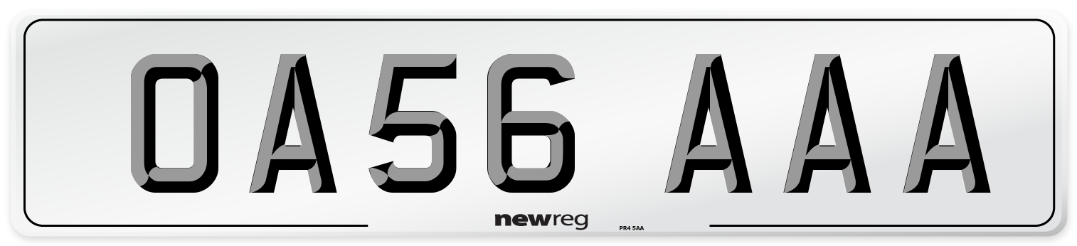 OA56 AAA Number Plate from New Reg